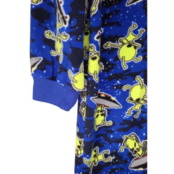 Children's Place Alien UFO Print Fleece Pajama Jumpsuit One Piece Sleepwear - Picture 5 of 6